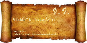 Vidák István névjegykártya